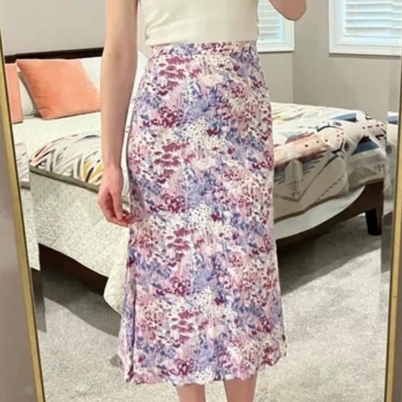 Reformation Dresses & Skirts - Reformation Floral Midi Skirt - Purple and Pink